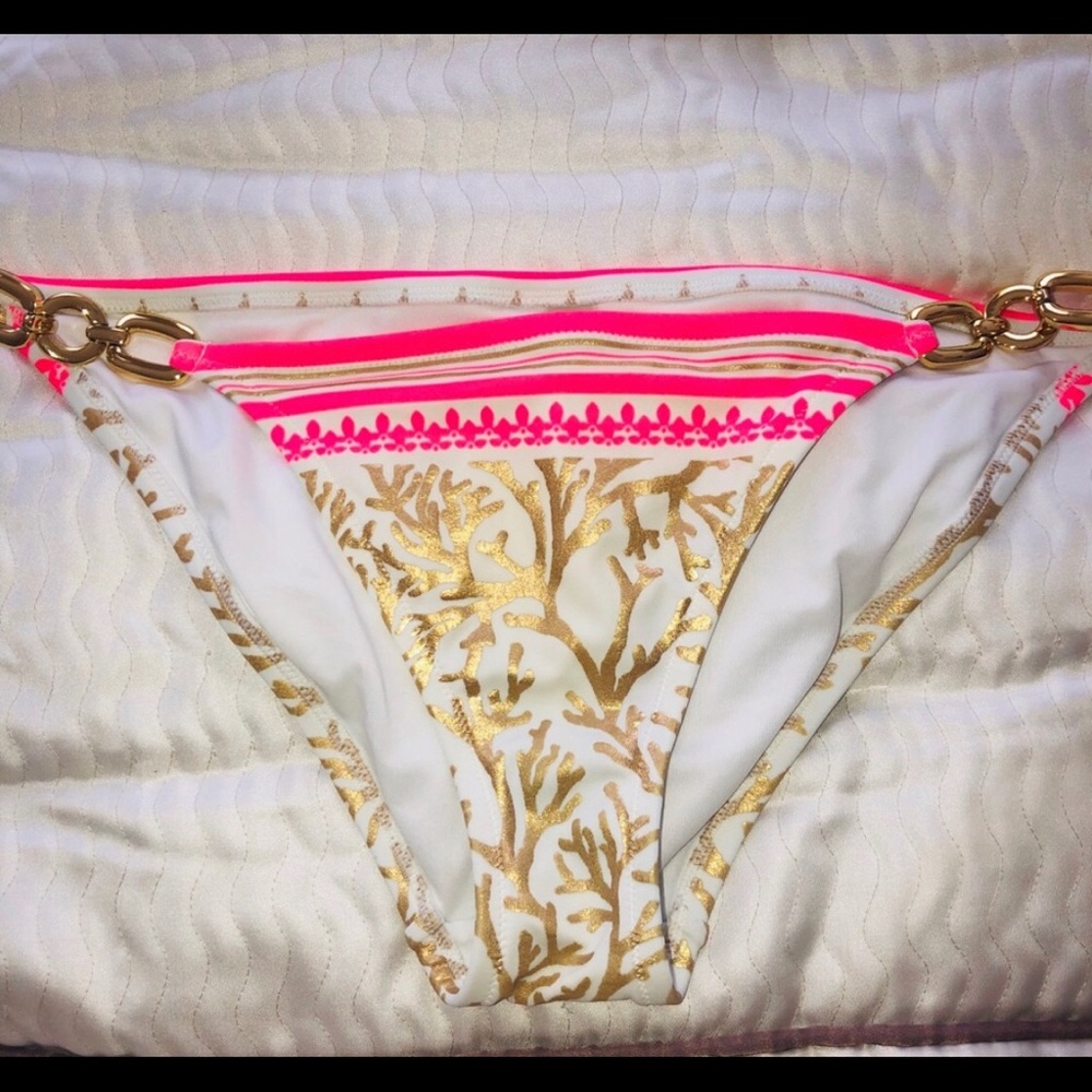 FINAL-Victoria’s Secret Gold/Coral Bikini Bottoms